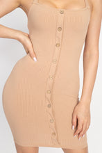 Load image into Gallery viewer, Button Down Ribbed Mini Dress