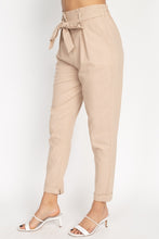 Load image into Gallery viewer, Belted Linen Paper Bag Pants