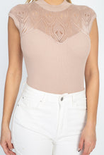 Load image into Gallery viewer, Pointelle Knit Mock Neck Bodysuit