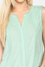 Load image into Gallery viewer, Sleeveless Lace Trim Tunic Top With Scoop Hem