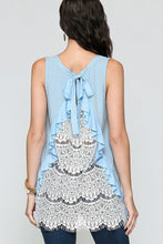 Load image into Gallery viewer, Sleeveless Back Lace Ruffle Detail Tank Top