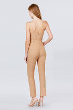 Load image into Gallery viewer, Cami Strap V-neck Belted Tie W/back Zipper Jumpsuit