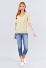 Load image into Gallery viewer, Elbow Sleeve V Neck Top