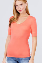 Load image into Gallery viewer, Elbow Sleeve V Neck Top