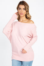 Load image into Gallery viewer, One Shoulder Ribbed Sweater