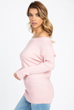 Load image into Gallery viewer, One Shoulder Ribbed Sweater