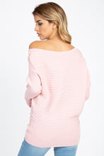 Load image into Gallery viewer, One Shoulder Ribbed Sweater