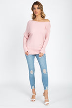Load image into Gallery viewer, One Shoulder Ribbed Sweater