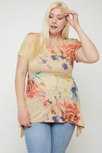 Load image into Gallery viewer, Multi-colored Watercolor Flower Print Tunic