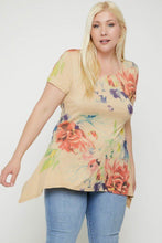 Load image into Gallery viewer, Multi-colored Watercolor Flower Print Tunic