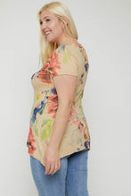 Load image into Gallery viewer, Multi-colored Watercolor Flower Print Tunic
