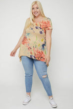 Load image into Gallery viewer, Multi-colored Watercolor Flower Print Tunic