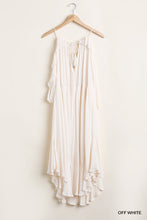 Load image into Gallery viewer, Ruffled Cold Shoulder Maxi Dress With Front Tassel Tie