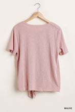 Load image into Gallery viewer, Flowy Fit Round Neck Top With Front Knot And Lining Detail