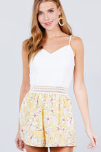 Load image into Gallery viewer, Sleeveless V-neck Waist Elastic Lace Band Print Romper