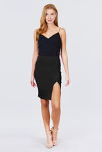 Load image into Gallery viewer, Front Slit Bengaline Midi Skirt