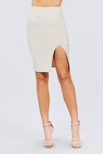Load image into Gallery viewer, Front Slit Bengaline Midi Skirt
