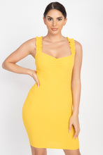 Load image into Gallery viewer, Ruffle Strap Ribbed Mini Dress