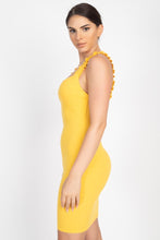 Load image into Gallery viewer, Ruffle Strap Ribbed Mini Dress