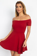 Load image into Gallery viewer, Fit &amp; Flare Off Shoulder Romper