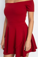 Load image into Gallery viewer, Fit &amp; Flare Off Shoulder Romper