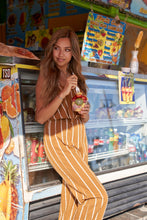 Load image into Gallery viewer, Stripe Buckle Shoulder Wide Leg Jumpsuit