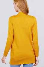 Load image into Gallery viewer, Long Sleeve Rib Banded Open Sweater Cardigan W/pockets