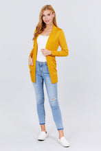 Load image into Gallery viewer, Long Sleeve Rib Banded Open Sweater Cardigan W/pockets