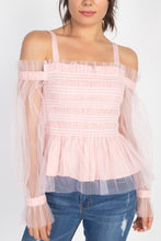 Load image into Gallery viewer, Sheer Mesh Open Shoulder Top