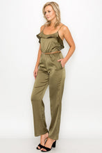 Load image into Gallery viewer, Ruffle Trim Belted Jumpsuit
