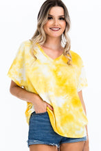 Load image into Gallery viewer, Tie-dye Top Featured In A V-neckline And Cuff Sort Sleeves