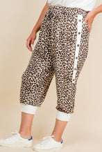 Load image into Gallery viewer, Plus Size Animal Print French Terry Cropped Jogger Pants