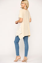 Load image into Gallery viewer, Star Textured Knit Mixed Tunic Top With Shark Bite Hem