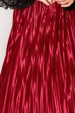 Load image into Gallery viewer, Lace Trim Accordion Pleated Midi Skirt