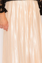 Load image into Gallery viewer, Lace Trim Accordion Pleated Midi Skirt