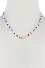 Load image into Gallery viewer, Hamsa Hand Charm Color Block Necklace