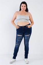 Load image into Gallery viewer, Plus Size Open Stripe Back Cami Strap Athletic Lounge Bra