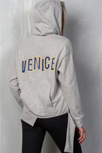 Load image into Gallery viewer, Uneven Hem Graphic "venice" Pullover Hoodie