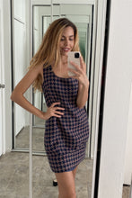 Load image into Gallery viewer, Multi Houndstooth Pattern Sleeveless Mini Dress