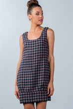 Load image into Gallery viewer, Multi Houndstooth Pattern Sleeveless Mini Dress