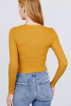 Load image into Gallery viewer, Long Sleeve V-neck W/button Down Crop Cardigan