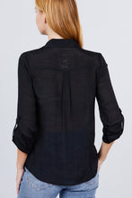 Load image into Gallery viewer, 3/4 Roll Up Sleeve With Pocket Woven Shirts