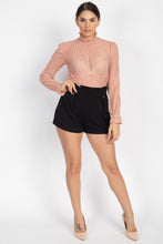 Load image into Gallery viewer, Ruffle Mock Neck Lace Top