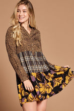 Load image into Gallery viewer, Cheetah Print Button-down Collard Shirt Dress