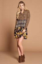 Load image into Gallery viewer, Cheetah Print Button-down Collard Shirt Dress