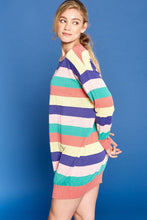 Load image into Gallery viewer, Multi-colored Striped Knit Sweater Dress