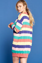 Load image into Gallery viewer, Multi-colored Striped Knit Sweater Dress