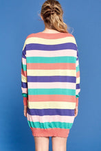 Load image into Gallery viewer, Multi-colored Striped Knit Sweater Dress