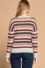 Load image into Gallery viewer, Multi-colored Variegated Striped Knit Sweater