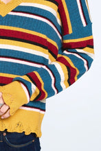 Load image into Gallery viewer, Multi-colored Variegated Striped Knit Sweater